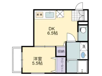 グランクリュ隈庄(1DK/2階)の間取り写真