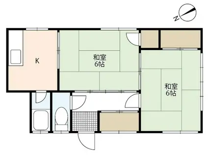 上本アパート東棟(2DK/1階)の間取り写真