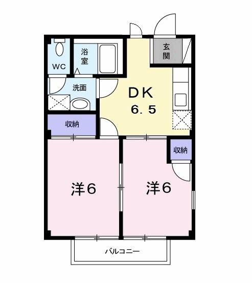 アネックス山王(2DK/2階)の間取り写真