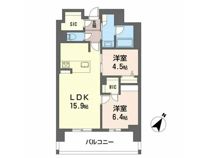リビエナ グラン 新梅田(2LDK/10階)の間取り写真