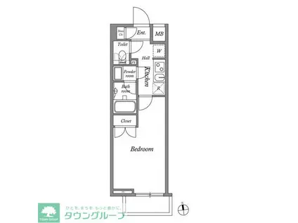 ザ・レジデンス神楽坂II(1K/2階)の間取り写真