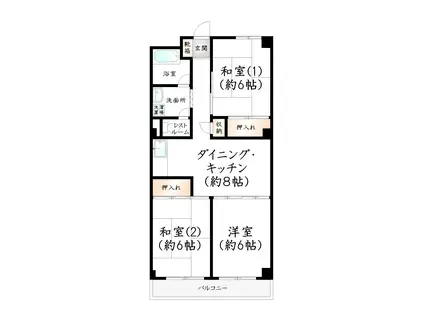 第17今宿IR BLD(3DK/2階)の間取り写真