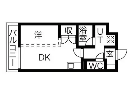 AXIA 八熊(1DK/1階)の間取り写真