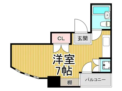キューブ東武庫之荘(ワンルーム/3階)の間取り写真