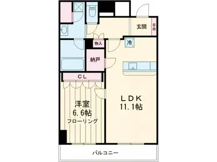 ザ・パークハウス神戸ハーバーランドタワー(1LDK/14階)の間取り写真