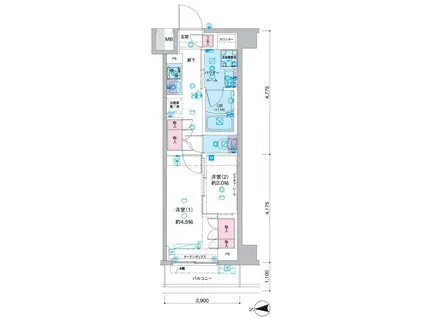 セジョリ池袋本町(2K/3階)の間取り写真