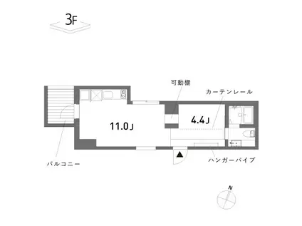 COLLAGE HOUSE(ワンルーム/3階)の間取り写真