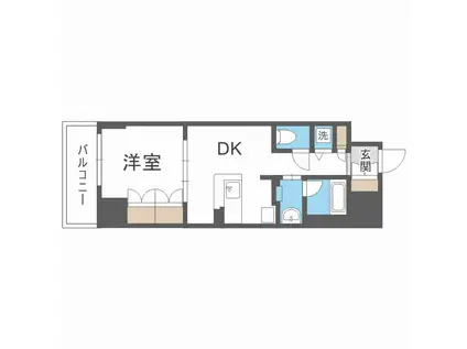 セイワパレス大手通(1LDK/14階)の間取り写真
