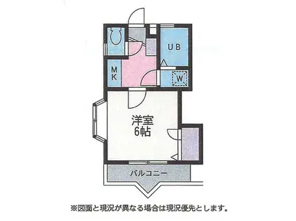 プリモカーサ(1K/1階)の間取り写真