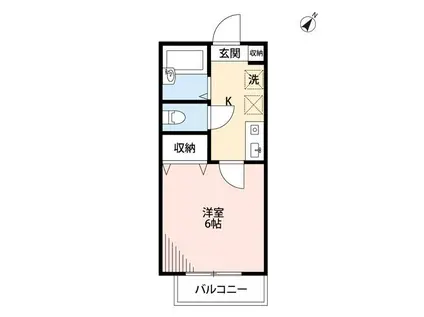 セレステ真間(1K/2階)の間取り写真