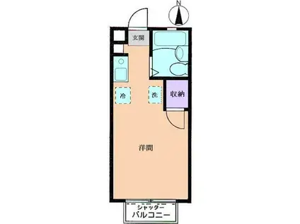 エバグリーン玉川学園(ワンルーム/1階)の間取り写真