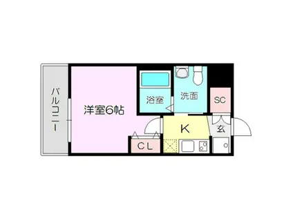 エステムコート新大阪Ⅷレヴォリス(1K/6階)の間取り写真