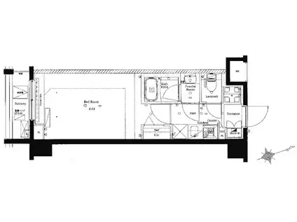 AZEST上板橋(1K/6階)の間取り写真