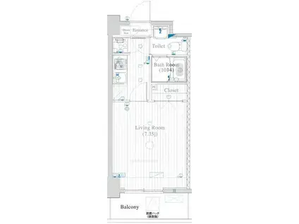 ヴェルステージ西川口III(1K/1階)の間取り写真