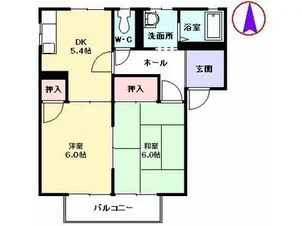 アネックス江下 C棟(2DK/2階)の間取り写真