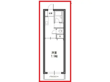 ヴィラージュドゥノール(1K/1階)の間取り写真