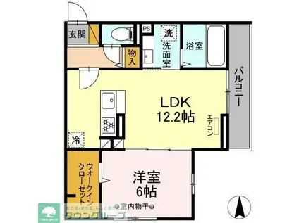 エクセル海神II(1LDK/2階)の間取り写真