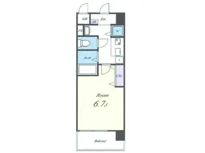 クレベール(1K/3階)の間取り写真