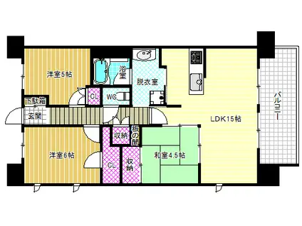 パークホームズノースゲートスクエア(3LDK/2階)の間取り写真