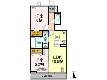 センチュリーハイムすみよし台 VI(2LDK/1階)の間取り写真