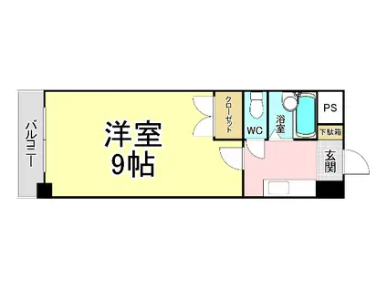 RISO初音(1K/4階)の間取り写真