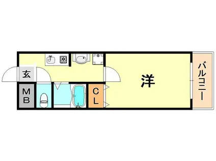 ルースデ六甲(1K/2階)の間取り写真