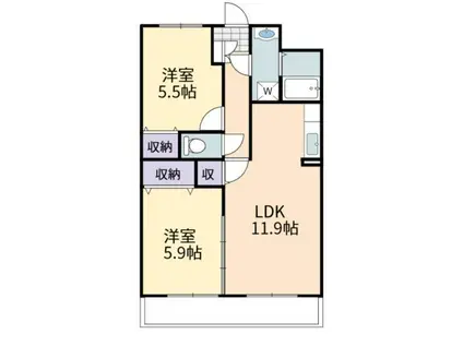 エレガンス・M(2LDK/1階)の間取り写真