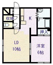 ＪＲ石北本線 新旭川駅 徒歩20分 3階建 築29年(1LDK/3階)の間取り写真