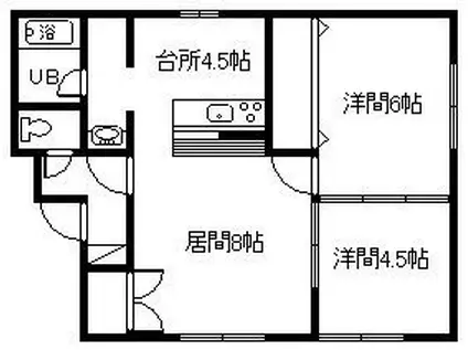 新都ハイツ(2LDK/3階)の間取り写真