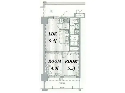 プレスタイル博多イースト(2LDK/3階)の間取り写真