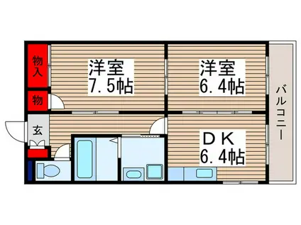 第11昭栄マンション(2DK/5階)の間取り写真