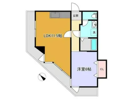 エーデル・ハイム(1LDK/4階)の間取り写真