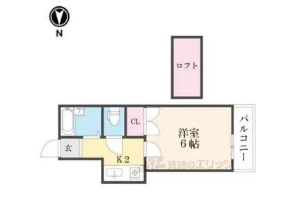 シーマ大和高田(1K/2階)の間取り写真