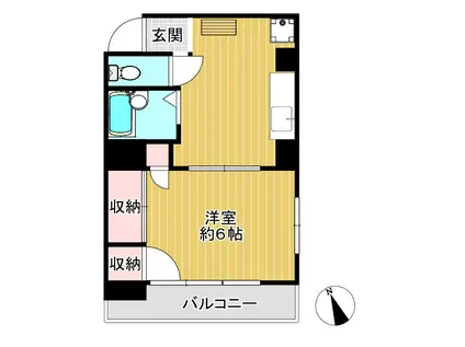 ハイム梅澤(1DK/2階)の間取り写真