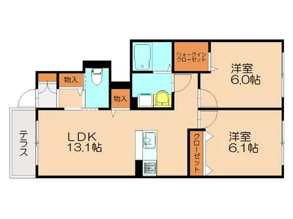 ステラガーデン(2LDK/1階)の間取り写真