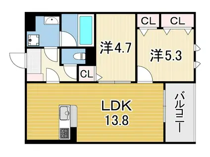 シプリエールG(ワンルーム/1階)の間取り写真