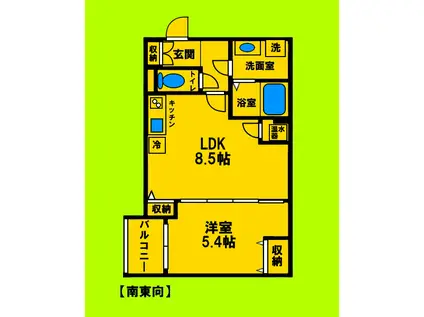 アート天道ウエスト(1LDK/3階)の間取り写真