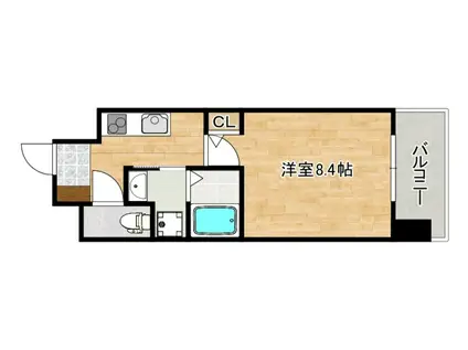 ヴィラルネス向洋(1K/2階)の間取り写真