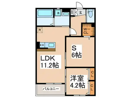 ベネフィス東石切公園(1SLDK/2階)の間取り写真