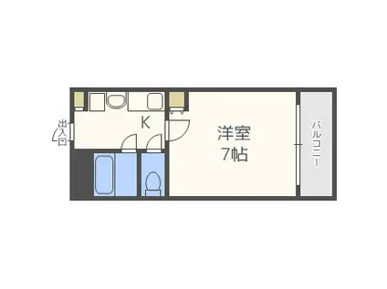 フォーラム福島・野田(1K/3階)の間取り写真