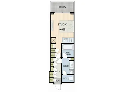 三田ガーデンヒルズ ノースヒル(ワンルーム/2階)の間取り写真