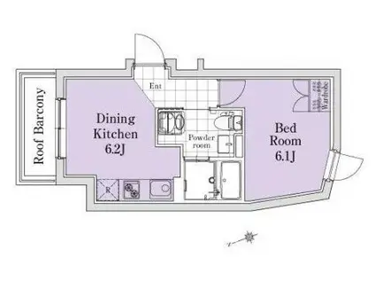 EXAM代々木八幡(1DK/5階)の間取り写真