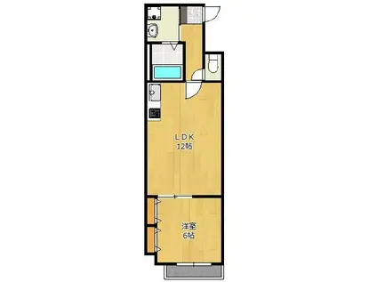 ミサワコート西明石(1LDK/3階)の間取り写真