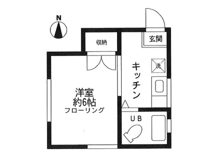 ビラ湘南(1K/2階)の間取り写真