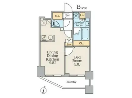 クレストコート中板橋(1LDK/7階)の間取り写真