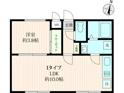 INFINA志村三丁目(1LDK/4階)の間取り写真