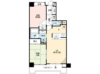 ダイアパレス中落合(2LDK/5階)の間取り写真