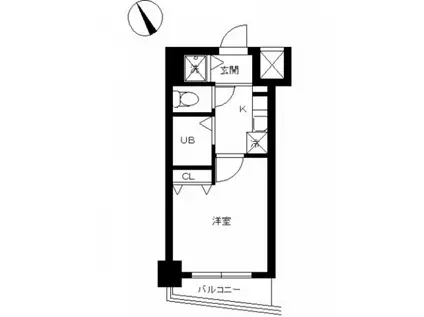 スカイコート後楽園イースト(1K/3階)の間取り写真