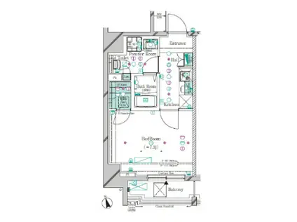 ガリシア大塚駅前(1K/9階)の間取り写真