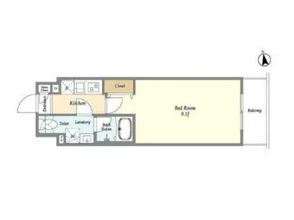 アルファコート東あずま(1K/3階)の間取り写真